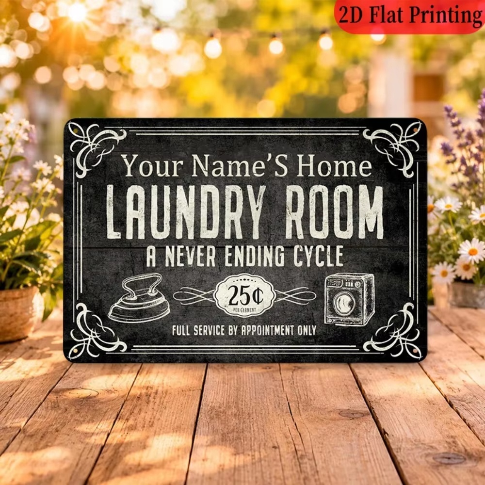 Home Decor Kitchen - Custom Name Laundry Sign, Endless Cycle