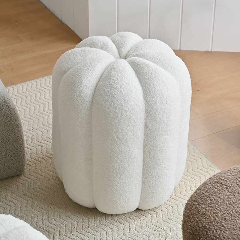 Home Decor Luxury - Simple Vanity Stools Pumpkin Shape Teddy