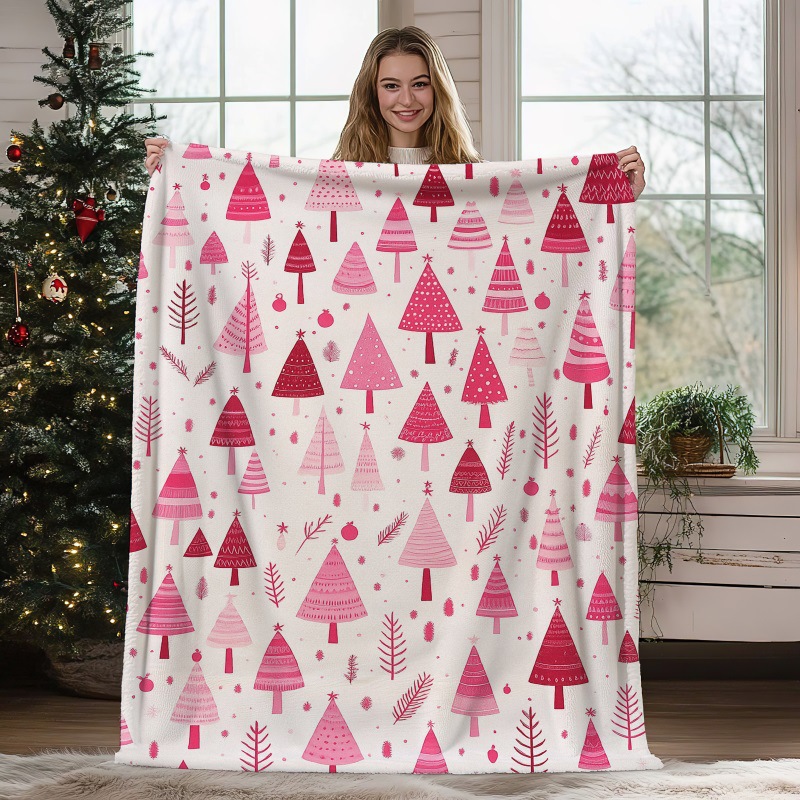 Home Decor Luxury - Modern Christmas Tree Blanket Cute Pink