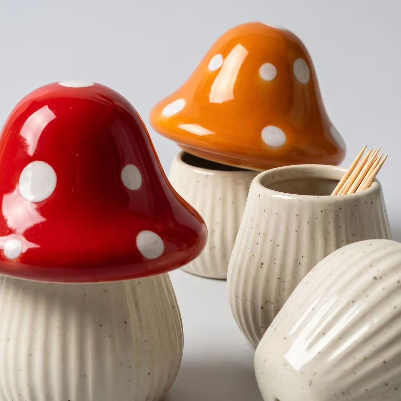 Cartoon Mushroom Ceramic Stora - Home Decor Kitchen 评论和价格