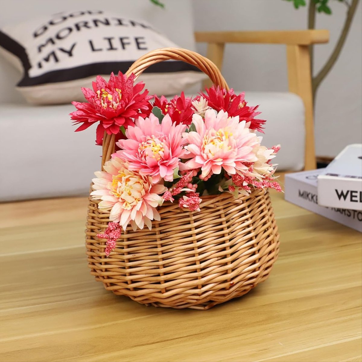Wicker Picnic Basket with Hand - Home Decor For Wedding 评论和价格