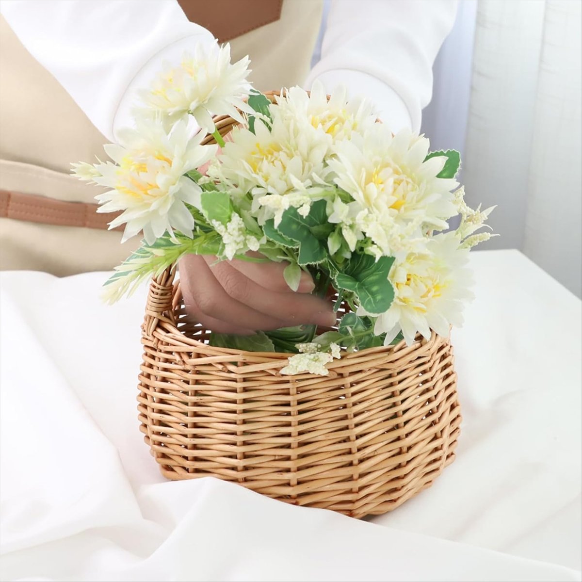 Wicker Picnic Basket with Hand - Home Decor For Wedding 评论和价格