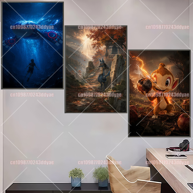 Anime Pokemon Character Origin - Home Decor Painting 评论和价格