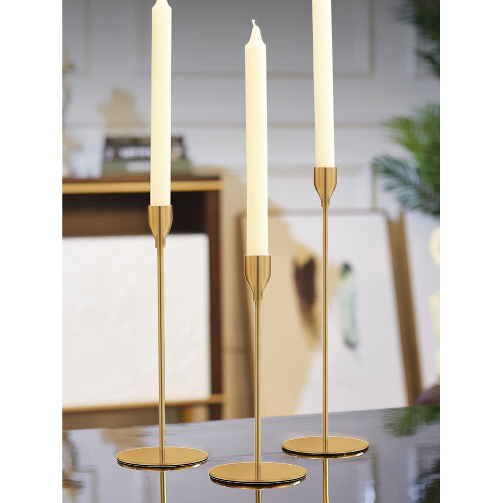 Set Of 3 Copper Candlesticks,  - Home Decor Luxury 评论和价格