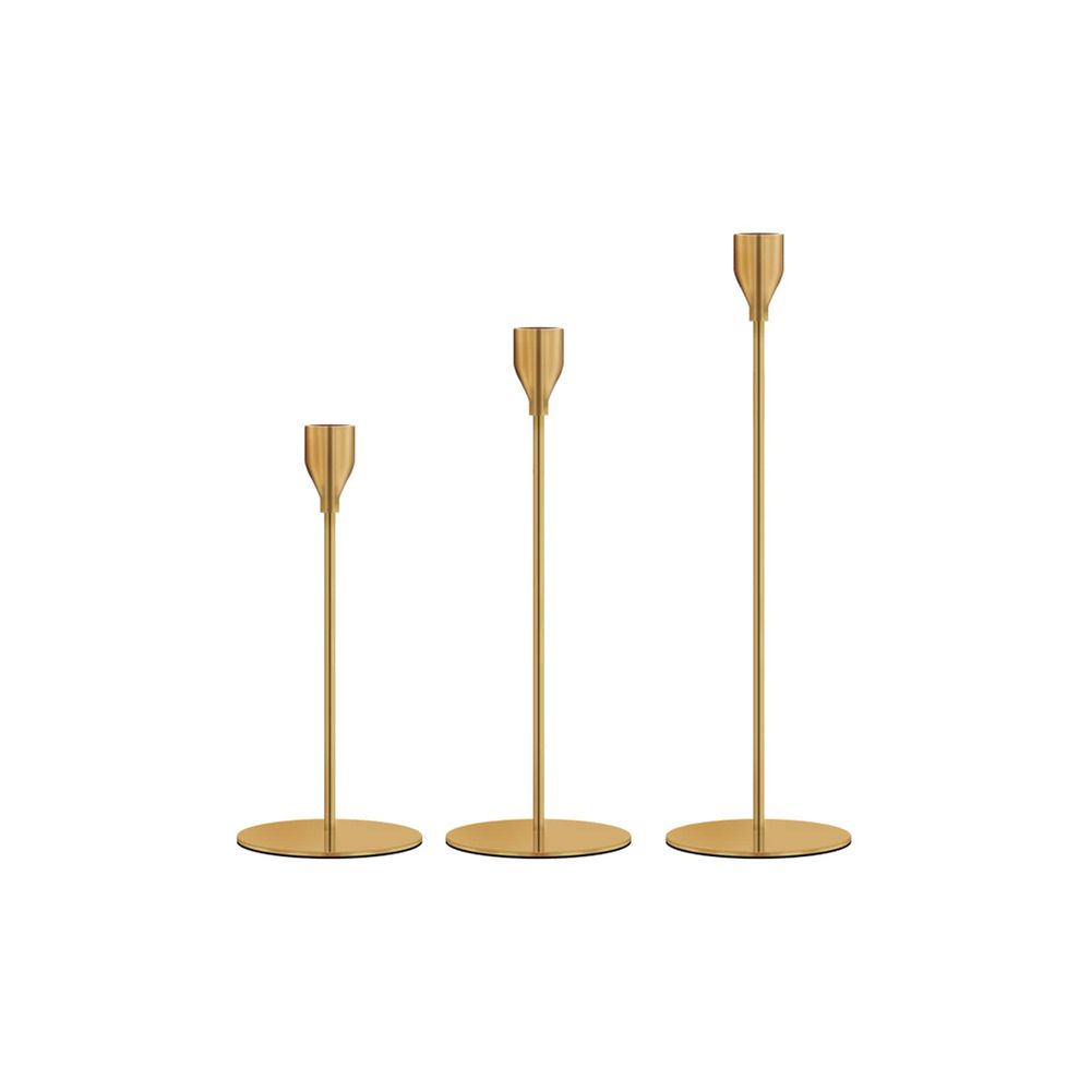 Set Of 3 Copper Candlesticks,  - Home Decor Luxury 评论和价格