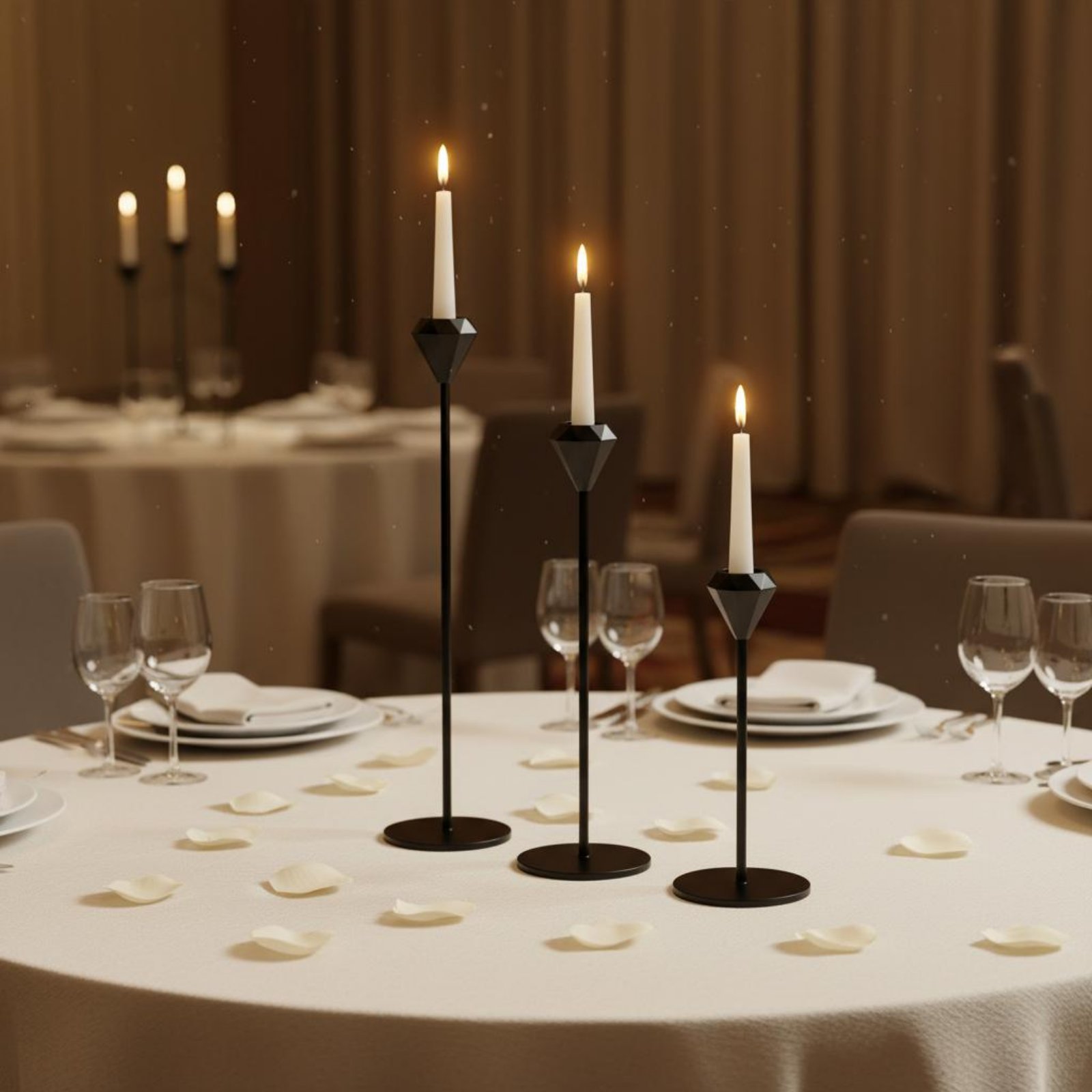 3 Pieces Crystal Top Candlesti - Home Decor Luxury 评论和价格