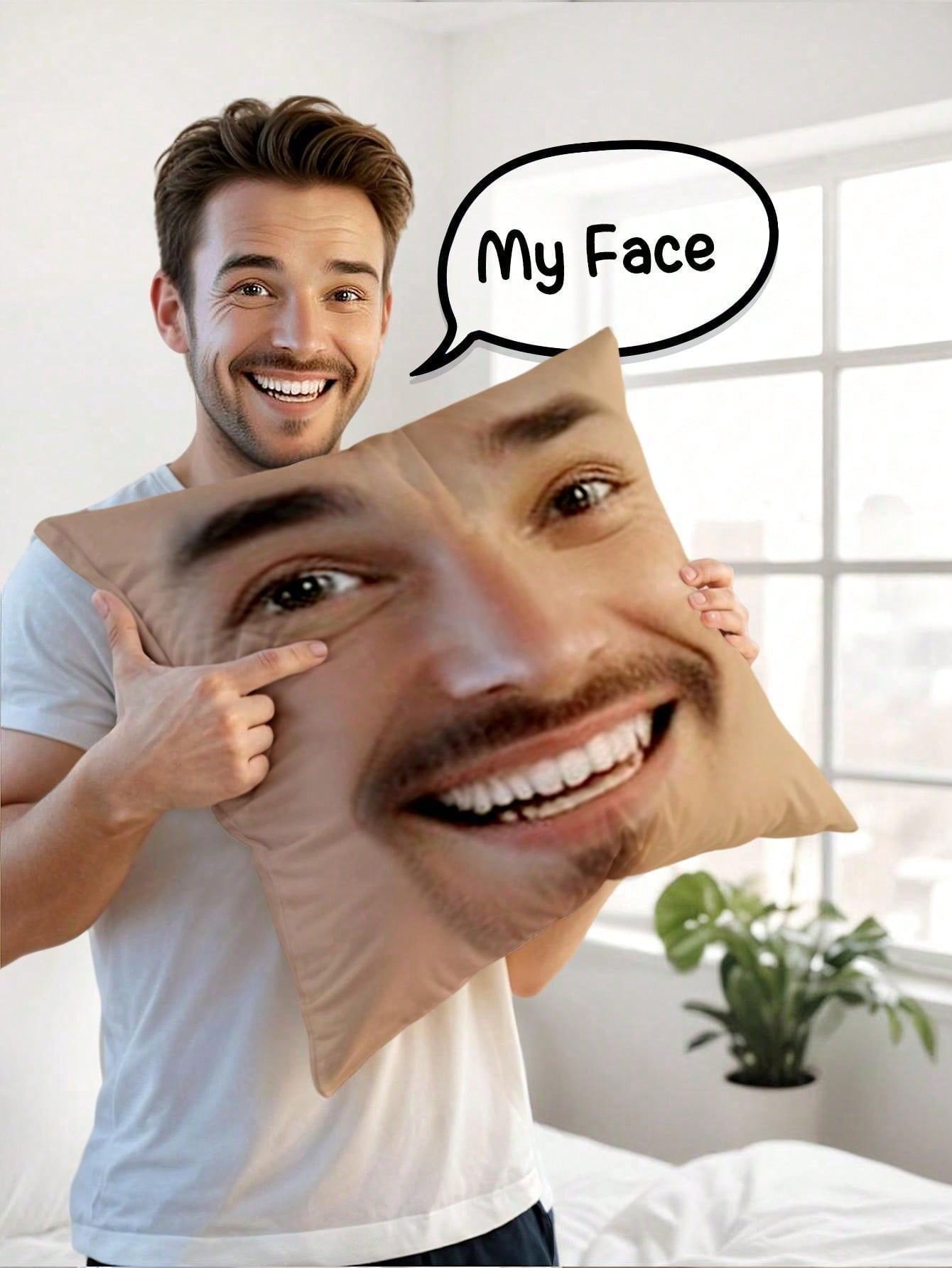 1pc Custom Face Square Pillow  - Home Decor Sofa 评论和价格