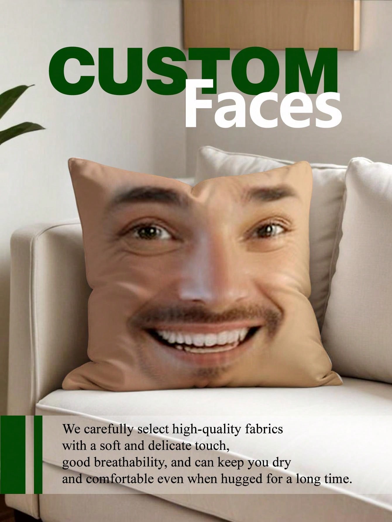 1pc Custom Face Square Pillow  - Home Decor Sofa 评论和价格