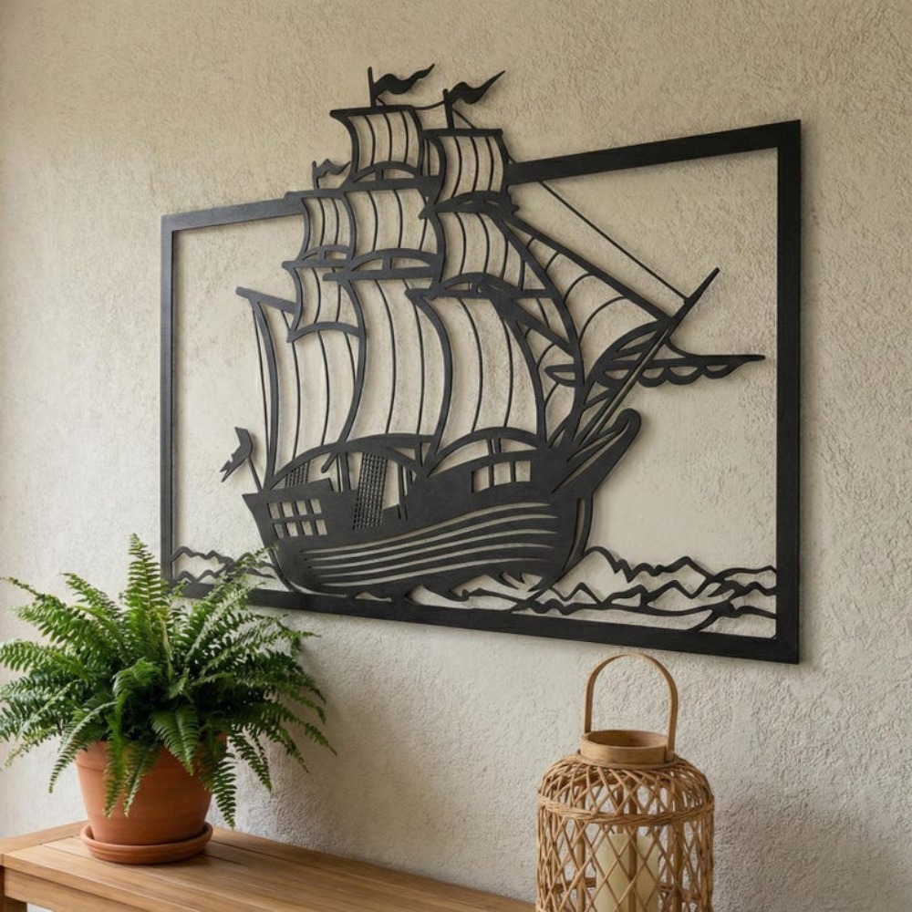 Metal Sailboat Wall Art, Coast - Home Decor Nautical 评论和价格