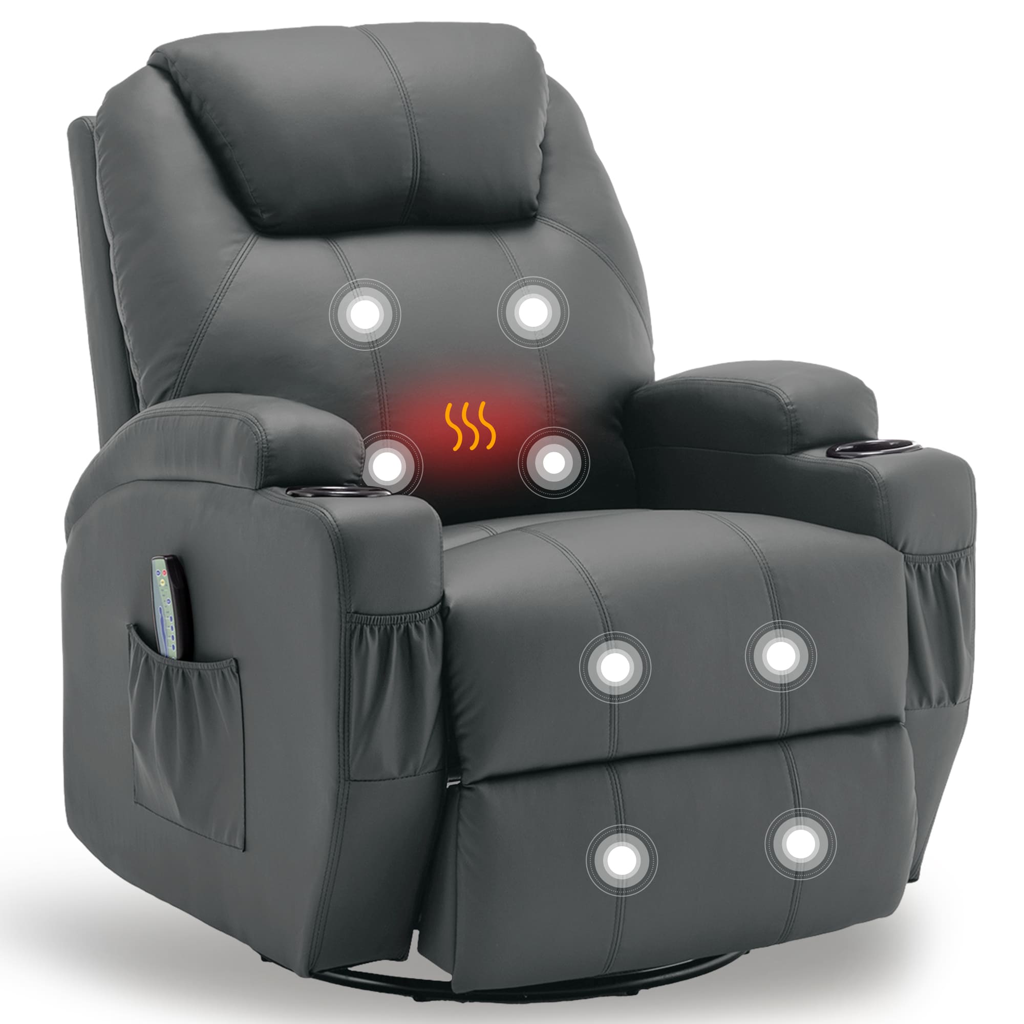 Recliner Chair with Massage an - Home Decor Sofa 评论和价格