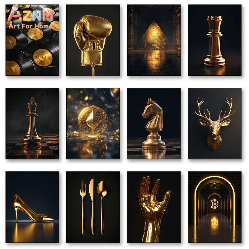 AZNM Luxury Gold Themed Framel - Home Decor Luxury 评论和价格