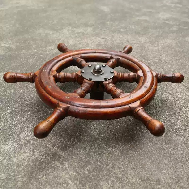 55CM Solid Wood Ship Steering  - Home Decor Nautical 评论和价格