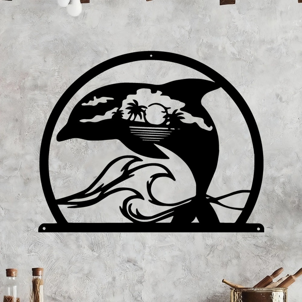 CIFBUY Iron Wall Art Dolphin M - Home Decor Nautical 评论和价格