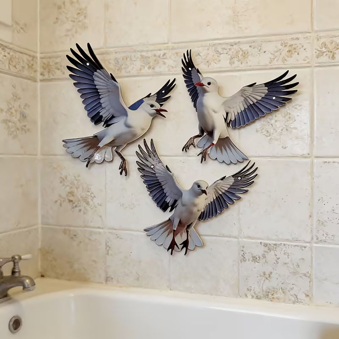 3 Pcs 2D Flat Wooden Seagull W - Home Decor Nautical 评论和价格