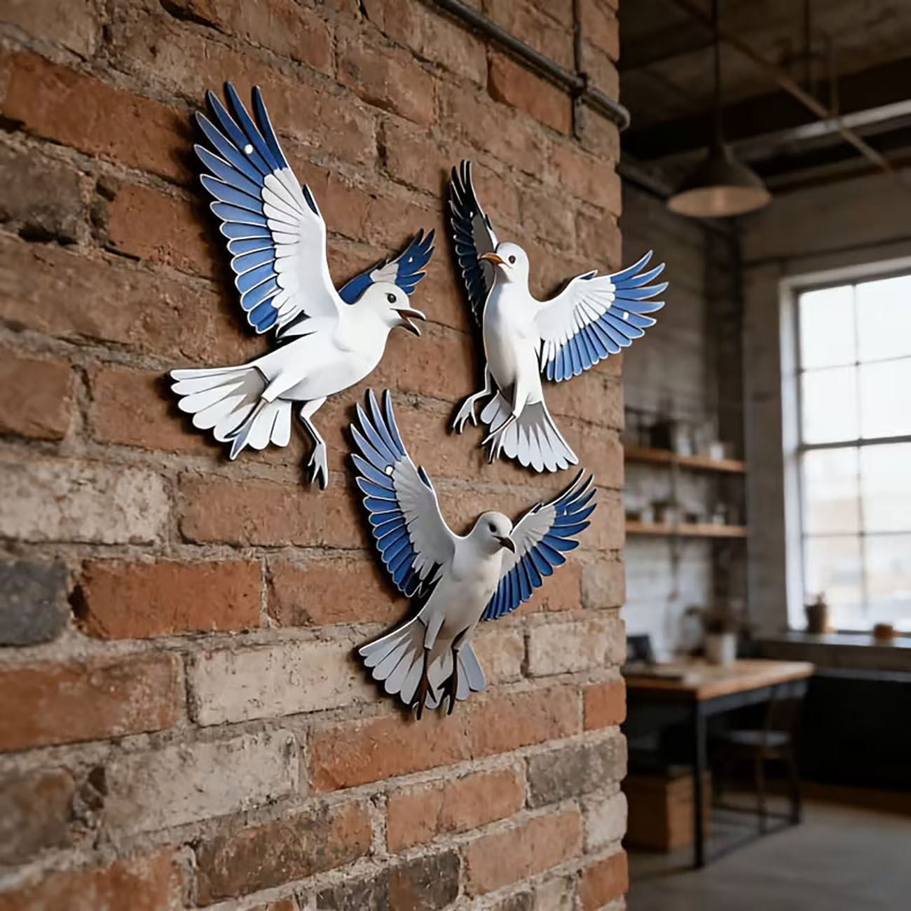 3 Pcs 2D Flat Wooden Seagull W - Home Decor Nautical 评论和价格