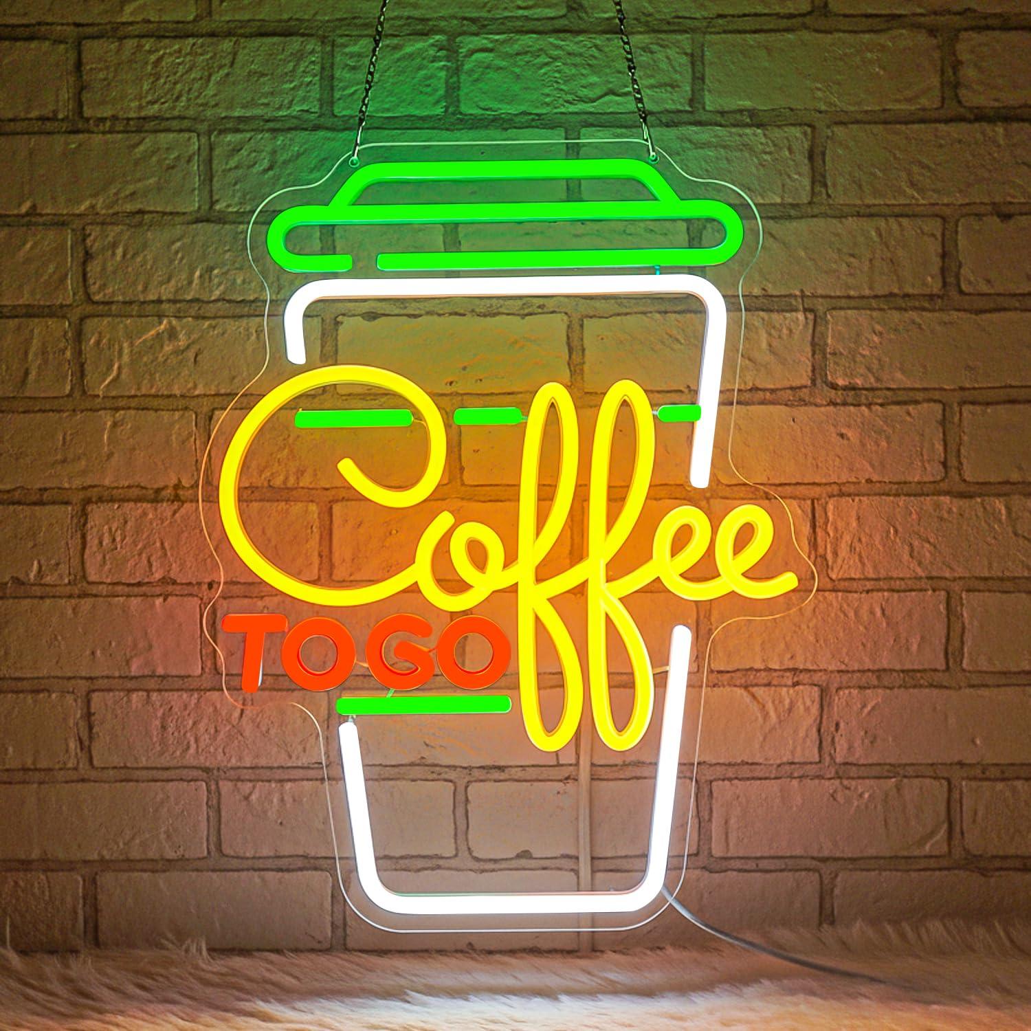 Coffee Neon Sign USB Dimmable  - Home Decor Kitchen 评论和价格