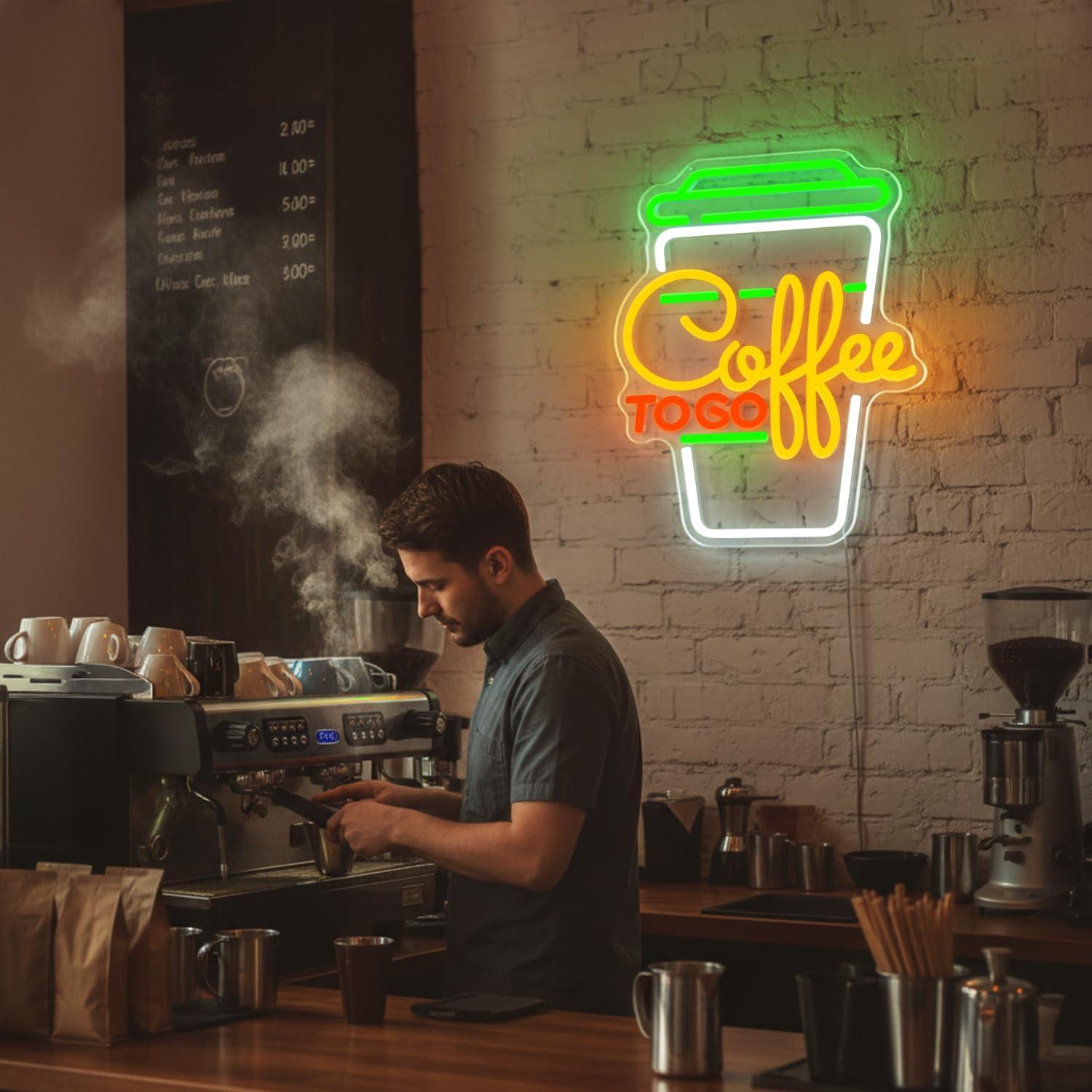 Coffee Neon Sign USB Dimmable  - Home Decor Kitchen 评论和价格
