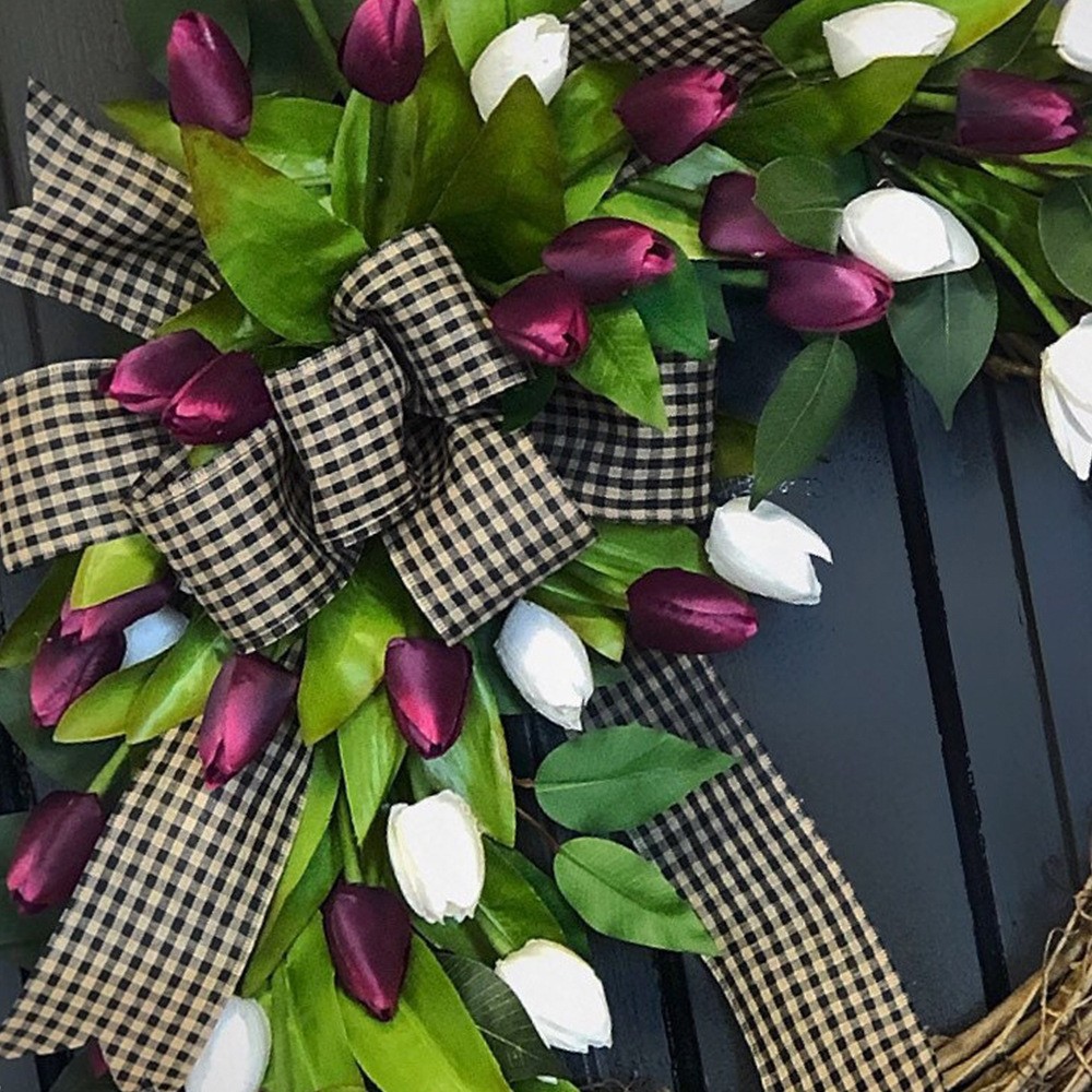 Spring Simulation Tulip Wreath - Home Decor Tulip 评论和价格