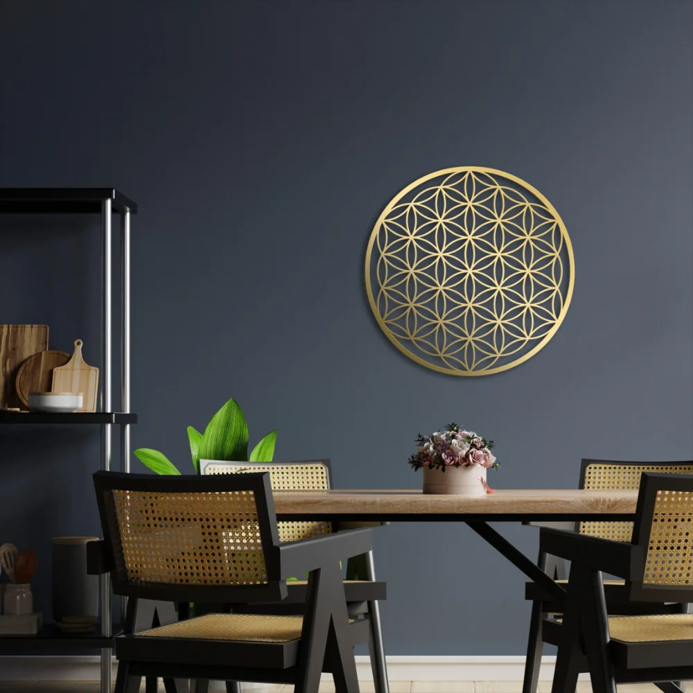 Flower of Life Metal Wall Art  - Home Decor Sofa 评论和价格