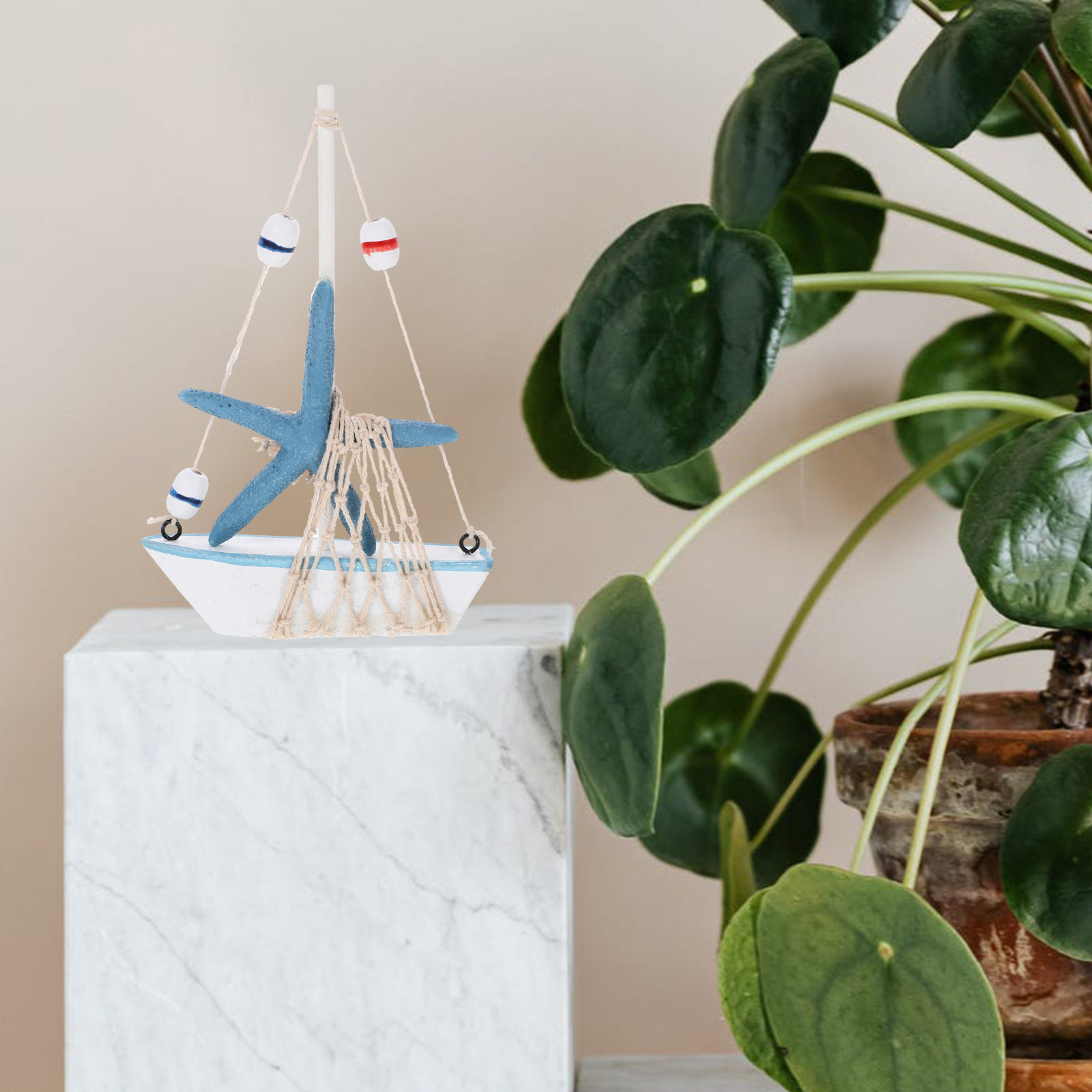 Wooden Sailboat Decoration Nau - Home Decor Nautical 评论和价格