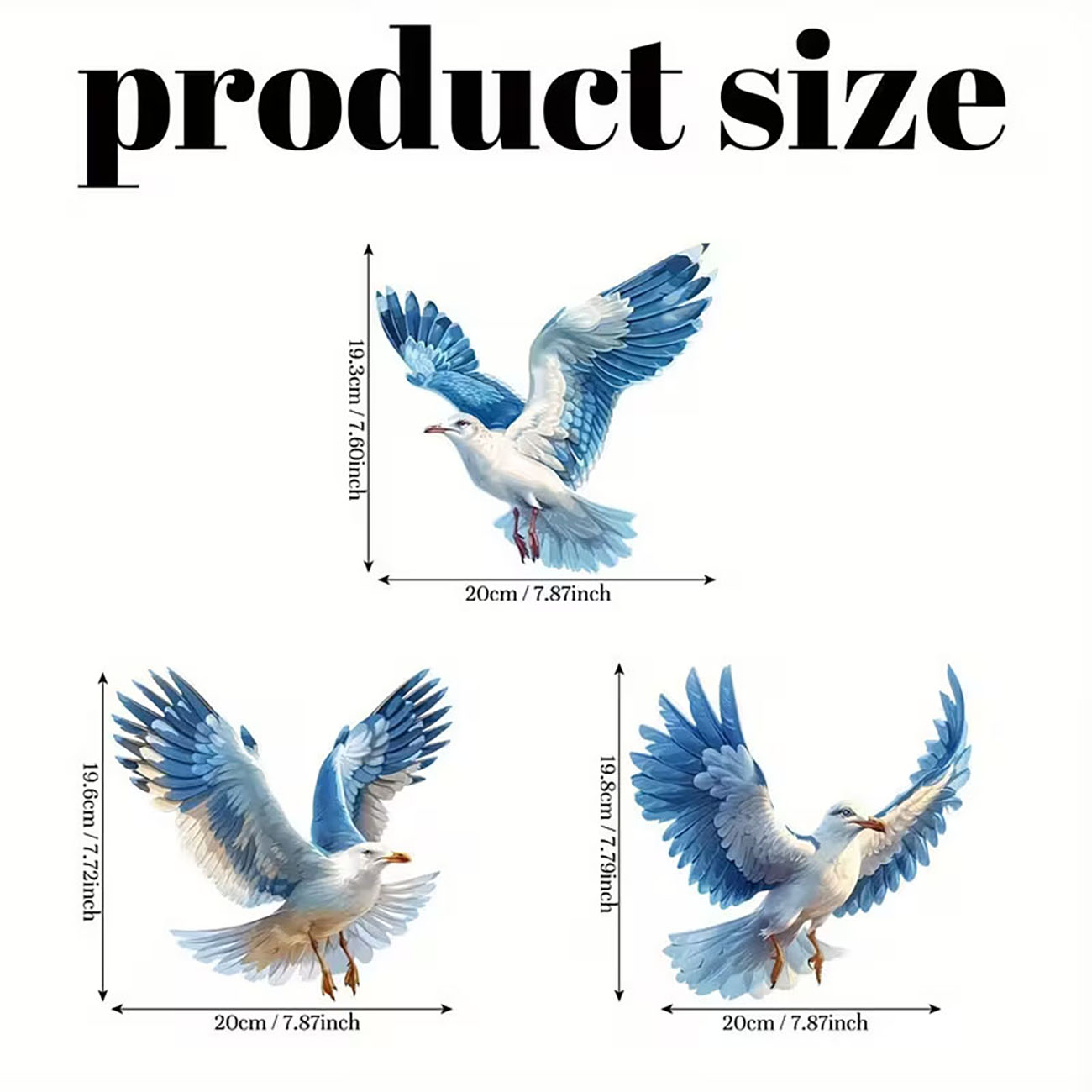 3 Pcs Wooden Seagull Wall Deco - Home Decor Nautical 评论和价格