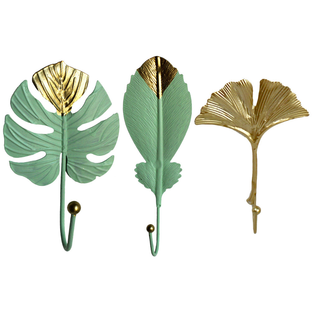 3Pcs Mini Leaf Shape Wall Hook - Home Decor Luxury 评论和价格