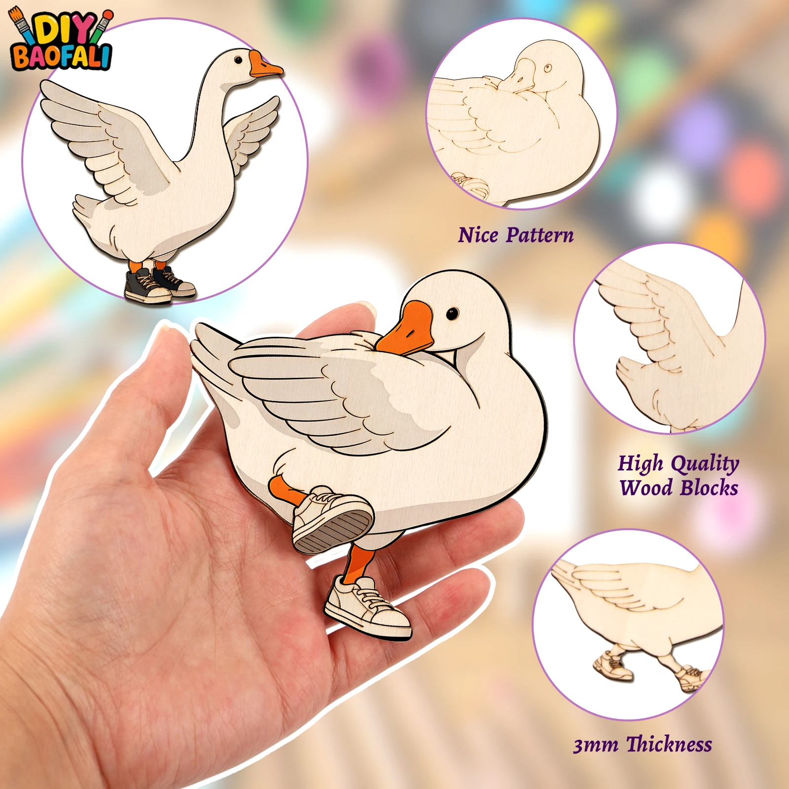 20pcs Unfinished Wooden Craft  - Home Decor Painting 评论和价格